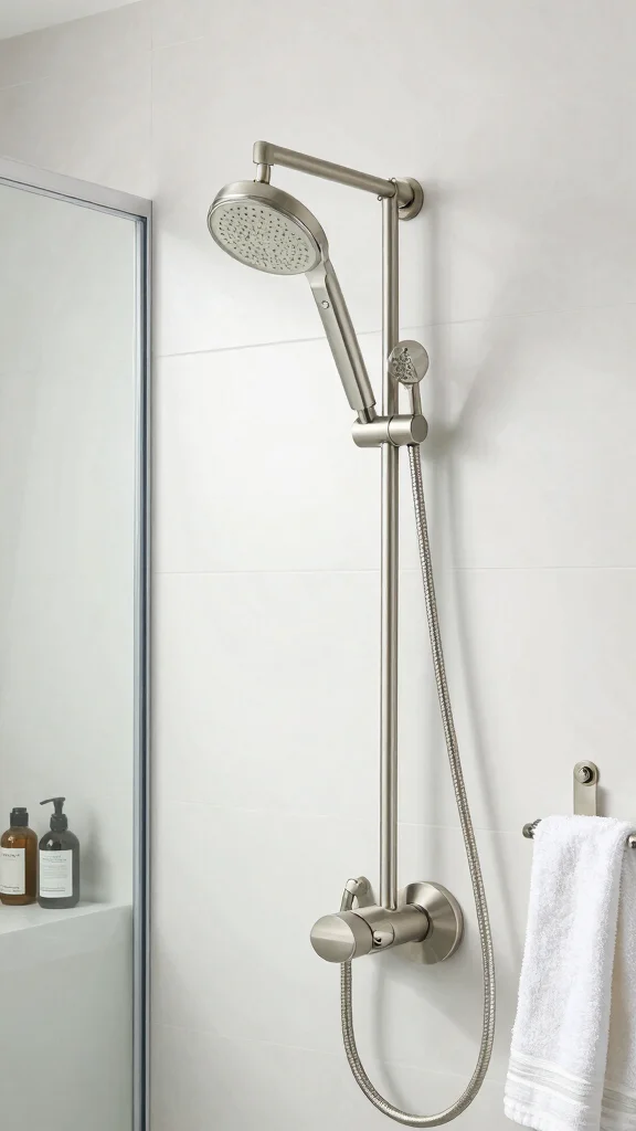 12 Brushed Nickel Shower Head Ideas for a Timeless Versatile Finish - 5. Brushed Nickel Handheld Shower Head 1