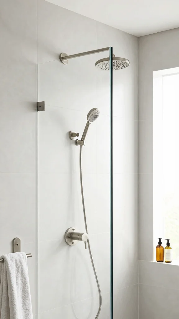 12 Brushed Nickel Shower Head Ideas for a Timeless Versatile Finish - 7. Wall-Mounted Brushed Nickel Shower Heads 1