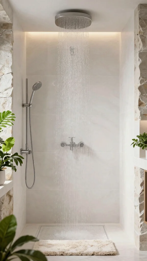 12 Ceiling-Mounted Shower Head Ideas for a Clean Architectural Bathroom - 1. Rainfall Shower Experience 1