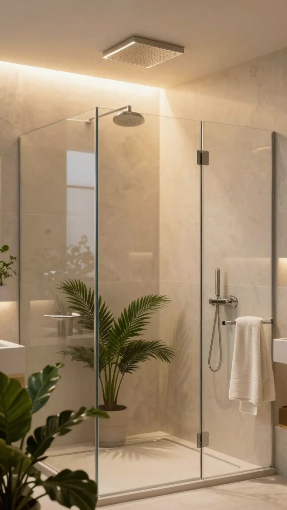 12 Ceiling-Mounted Shower Head Ideas for a Clean Architectural Bathroom - 10. Lighting-Integrated Shower Heads 1