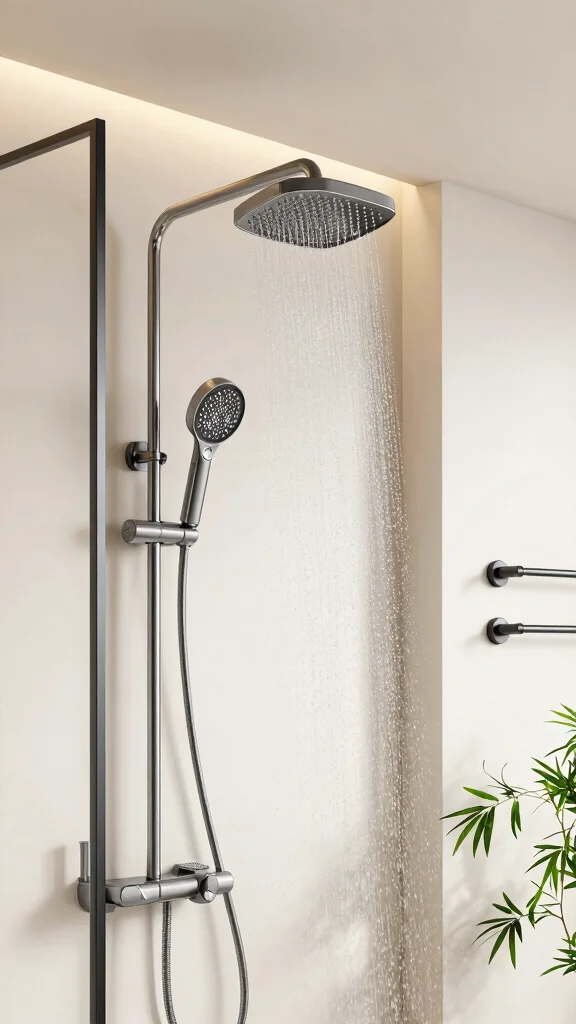 12 Ceiling-Mounted Shower Head Ideas for a Clean Architectural Bathroom - 2. Adjustable Ceiling-Mounted Shower Heads 1