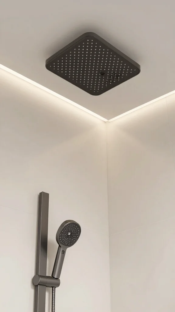 12 Ceiling-Mounted Shower Head Ideas for a Clean Architectural Bathroom - 7. Smart Shower Technology 1
