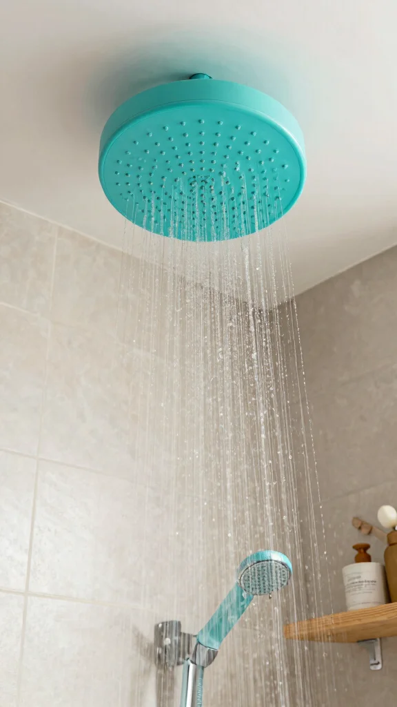 12 Ceiling Rain Shower Head Ideas for a Waterfall Effect at Home - 10. Colorful Options 1