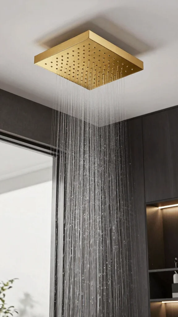 12 Ceiling Rain Shower Head Ideas for a Waterfall Effect at Home - 6. Statement Fixtures 1