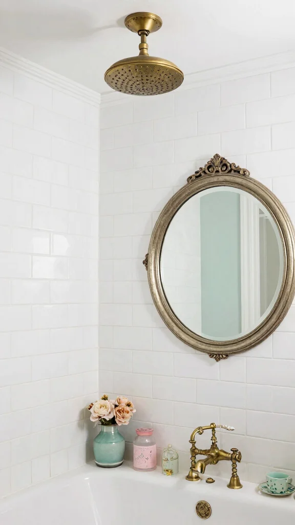 12 Ceiling Rain Shower Head Ideas for a Waterfall Effect at Home - 8. Vintage-Inspired Elegance 1