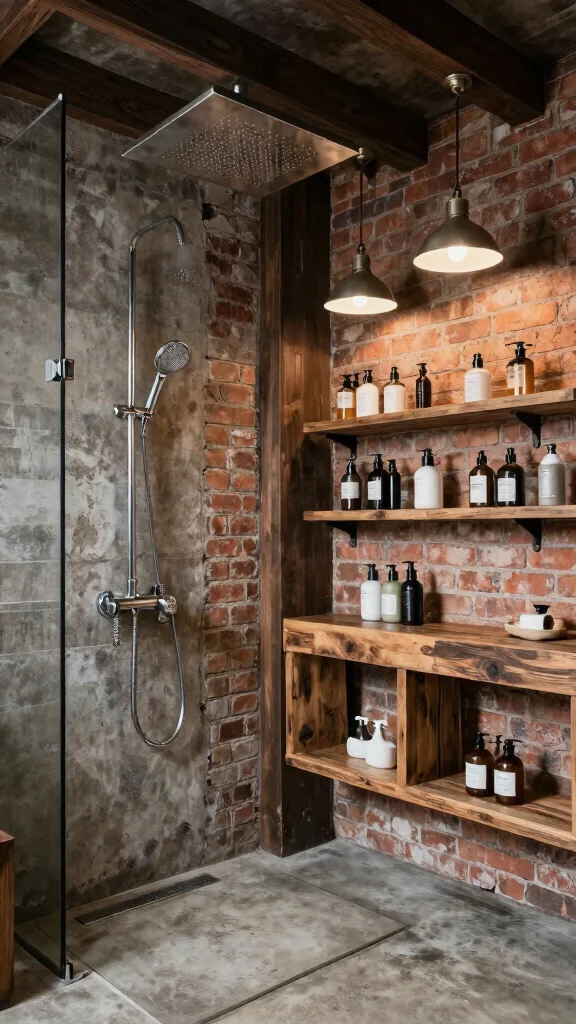 12 Ceiling Rain Shower Head Ideas for an Immersive Spa-Quality Shower - 3. Modern Industrial 1