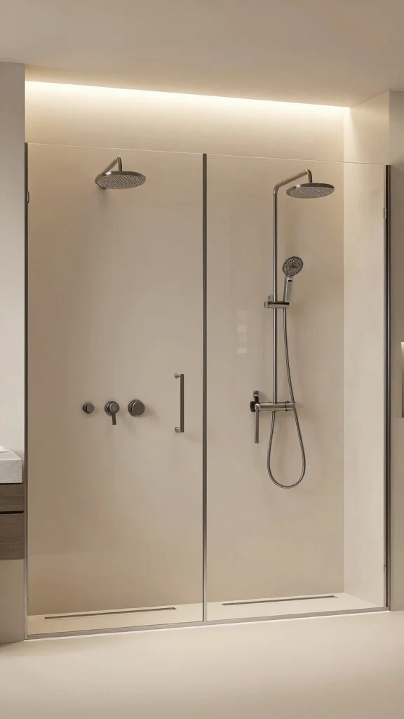 12 Double Shower Head Ideas for Walk-In Showers and Master Baths - 6. Smart Shower Technology: High-Tech Double Shower Heads 1