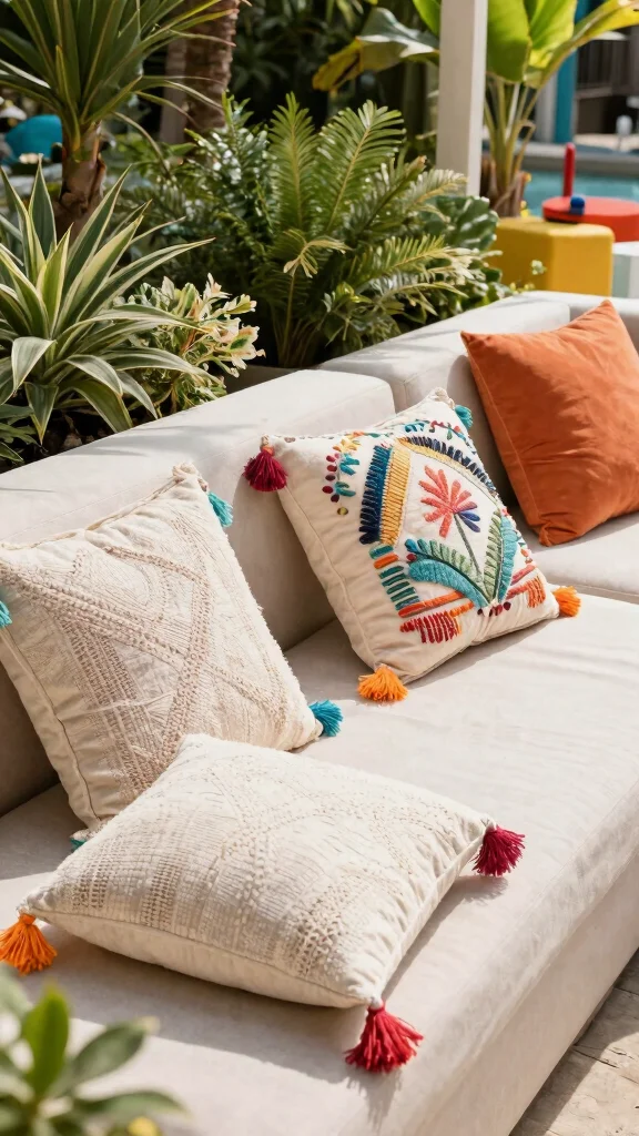 12 Embroidered Pillow Ideas for a Handmade Artisan Home Accent - 9. Boho Fringe and Tassel Pillows 1