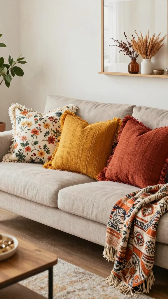 12 Fringe Pillow Ideas for a Boho Textured Statement-Making Detail - 12. Seasonal Switches 1