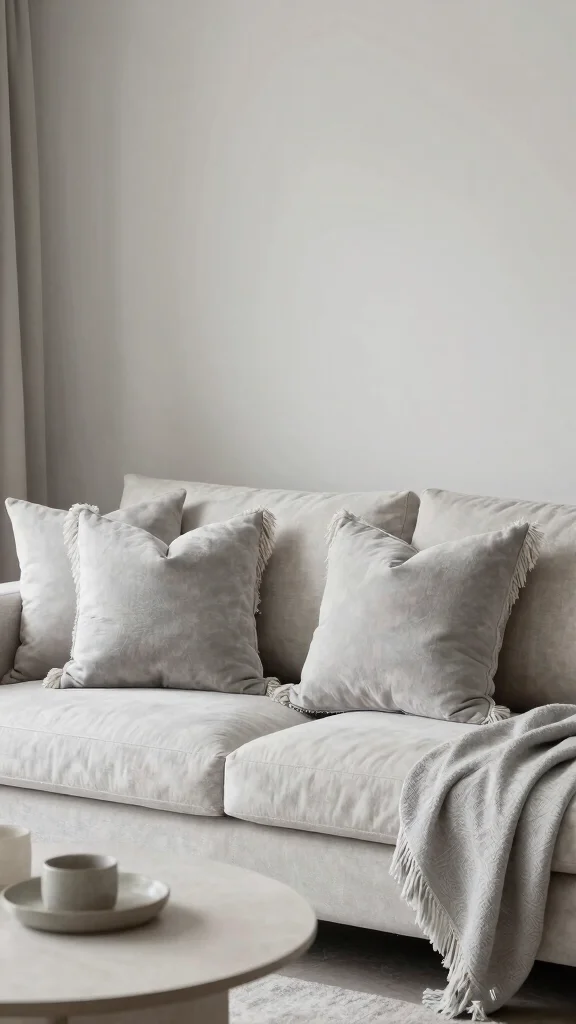 12 Fringe Pillow Ideas for a Boho Textured Statement-Making Detail - 8. Monochromatic Magic 1