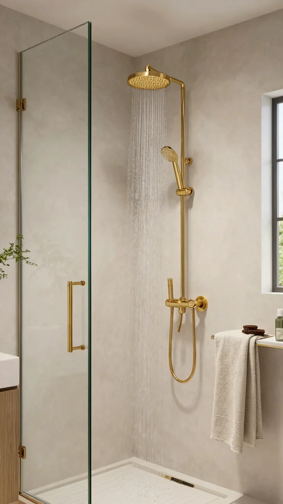 12 Gold Shower Head Ideas for a Warm Glamorous Bathroom Upgrade - 10. Eco-Friendly Gold Shower Heads 1