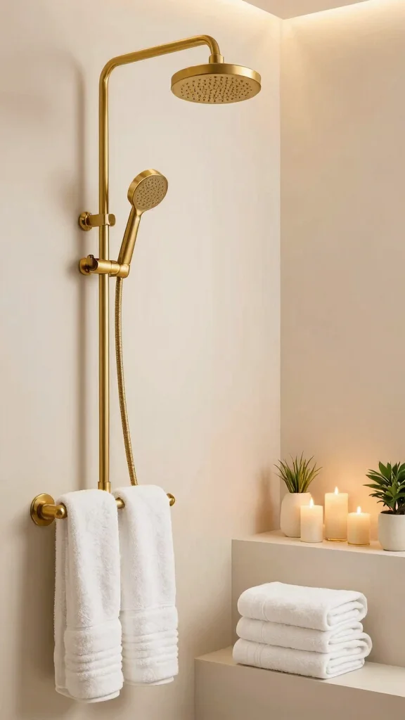 12 Gold Shower Head Ideas for a Warm Glamorous Bathroom Upgrade - 12. Luxurious Gold Shower Heads with Spa Features 1