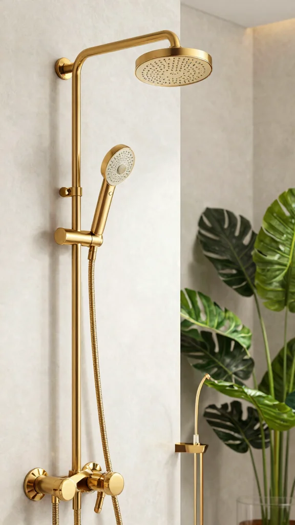 12 Gold Shower Head Ideas for a Warm Glamorous Bathroom Upgrade - 8. Customizable Shower Heads with Gold Finishes 1