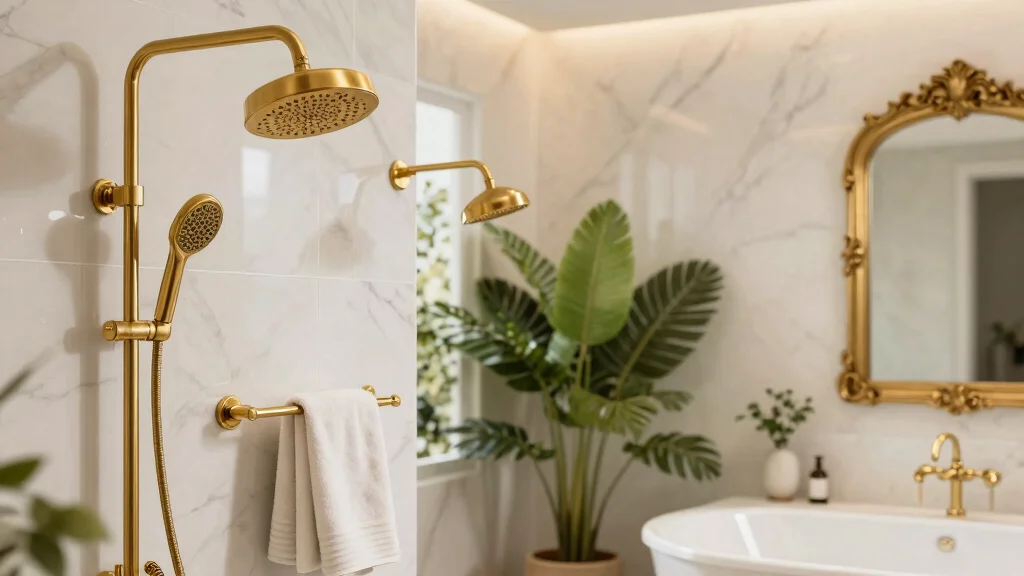 12 Gold Shower Head Ideas for a Warm Glamorous Bathroom Upgrade