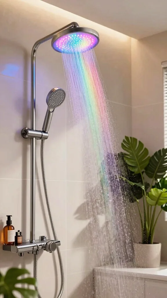 12 High-Pressure Shower Head Ideas for a Powerful Invigorating Shower - 7. LED Shower Heads: Adding Color to Your Shower Experience 1