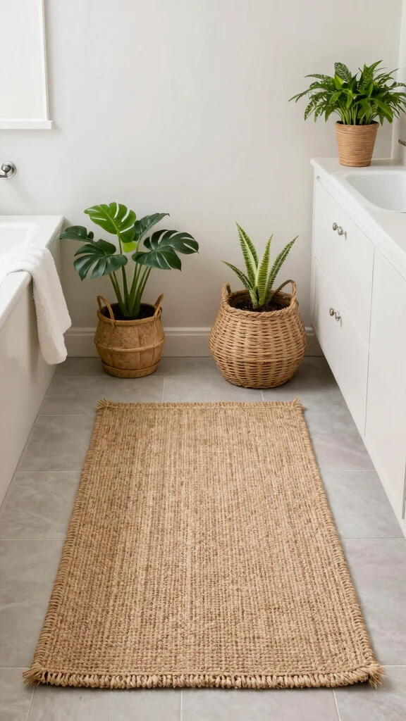 12 Jute Rug Ideas for the Bathroom for a Natural Earthy Texture - 10. Eco-Friendly Choices Matter 1