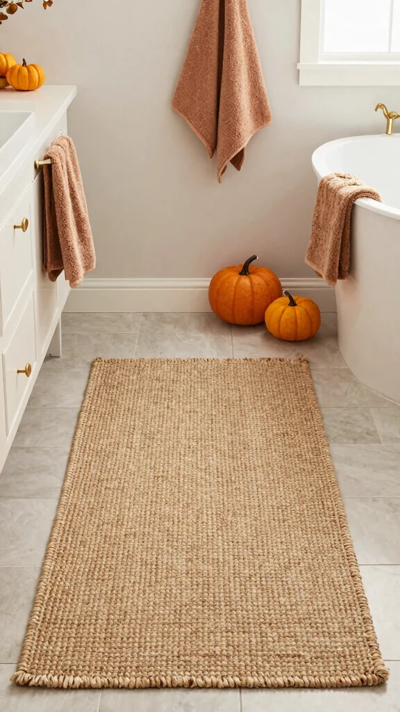 12 Jute Rug Ideas for the Bathroom for a Natural Earthy Texture - 12. Seasonal Decor Changes 1