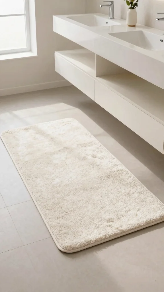 12 Large Bathroom Rug Ideas for Double Vanities and Spacious Floors - 5. Soft Cotton Mats 1