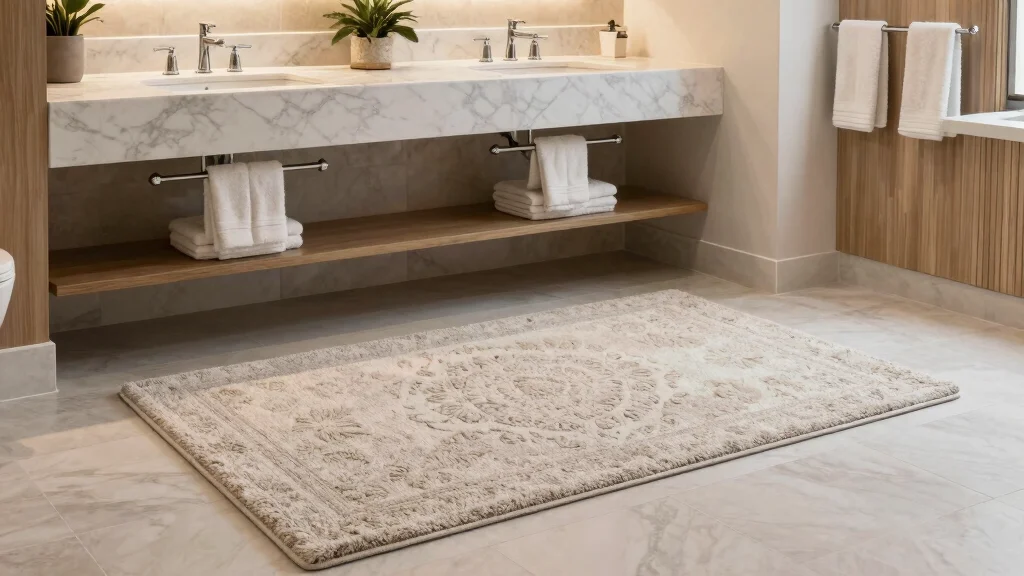 12 Large Bathroom Rug Ideas for Double Vanities and Spacious Floors
