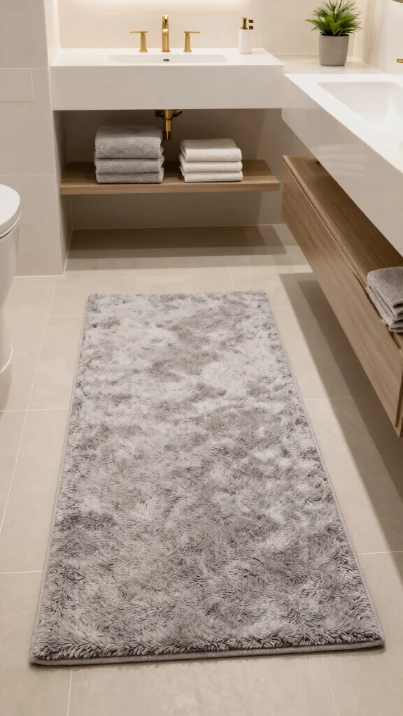 12 Long Bathroom Rug Ideas for Runners and Extended Vanity Spaces - 3. Soft and Plush for Ultimate Comfort 1