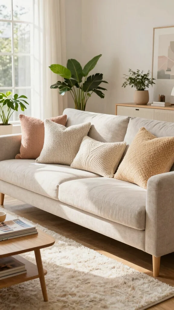 12 Long Pillow Ideas for King Beds Lumbar Support and Sofa Styling - 2. Textured Knitted Pillows 1