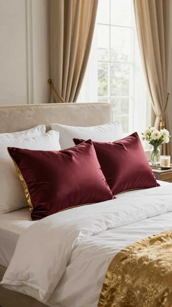 12 Long Pillow Ideas for King Beds Lumbar Support and Sofa Styling - 4. Elegant Silk Long Pillows 1