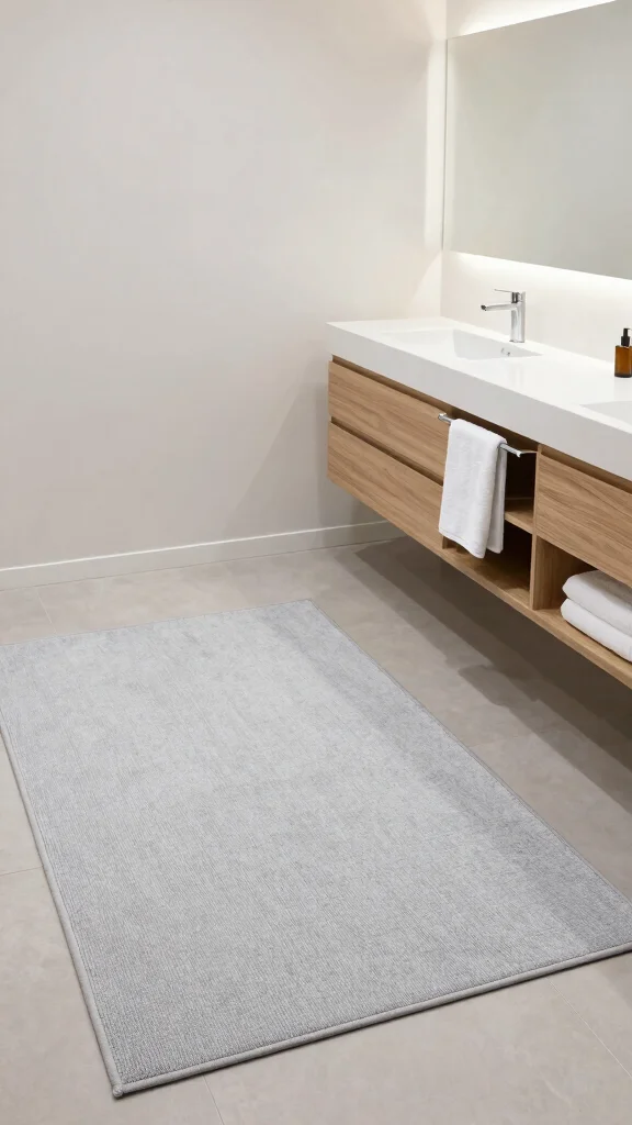 12 Luxury Bathroom Rug Ideas for a High-End Hotel-Quality Feel - 10. Minimalist Charm 1