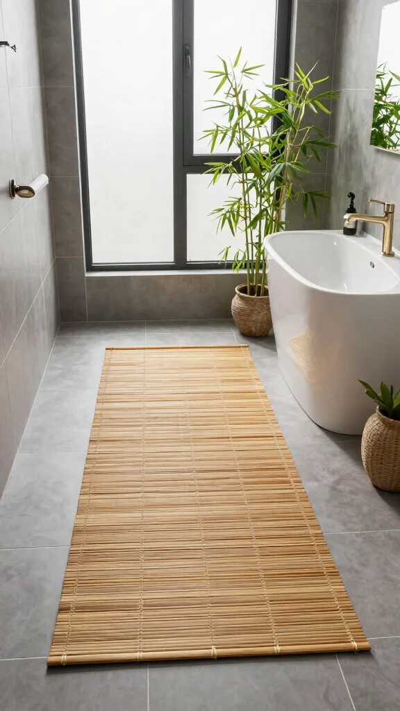 12 Luxury Bathroom Rug Ideas for a High-End Hotel-Quality Feel - 2. Bamboo Bliss 1