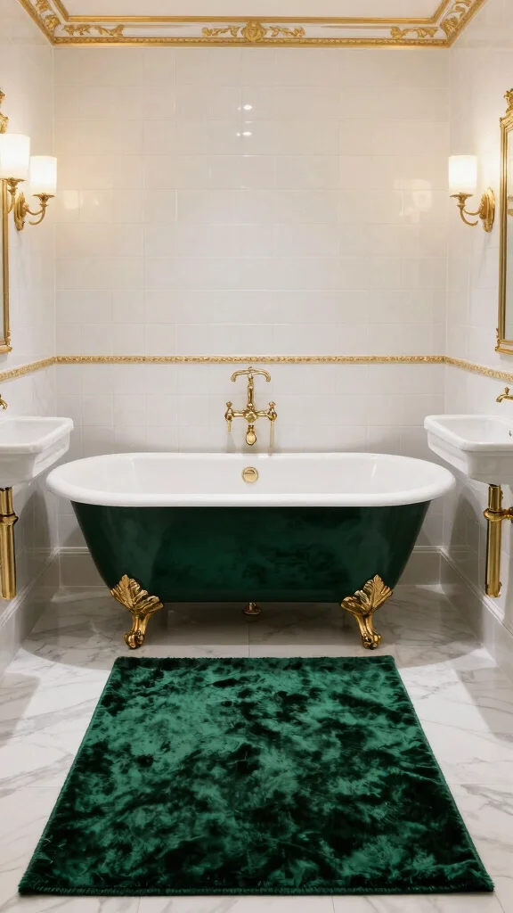 12 Luxury Bathroom Rug Ideas for a High-End Hotel-Quality Feel - 6. Plush Velvet Vibes 1