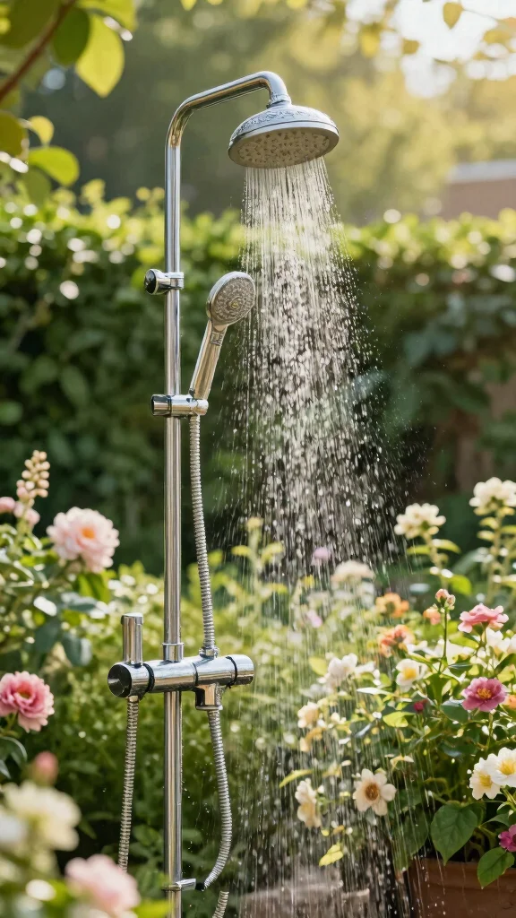 12 Luxury Shower Head Ideas for a Five-Star Shower Experience at Home - 12. The Charm of Outdoor Shower Heads 1