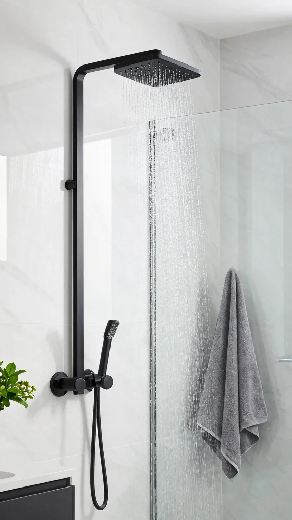 12 Matte Black Shower Head Ideas for a Sleek Modern Bathroom - 1. Rainfall Shower Head with Matte Black Finish 1