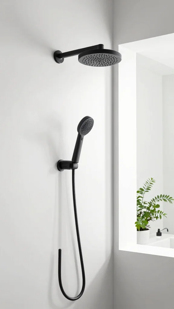 12 Matte Black Shower Head Ideas for a Sleek Modern Bathroom - 10. Minimalist Matte Black Shower Head 1