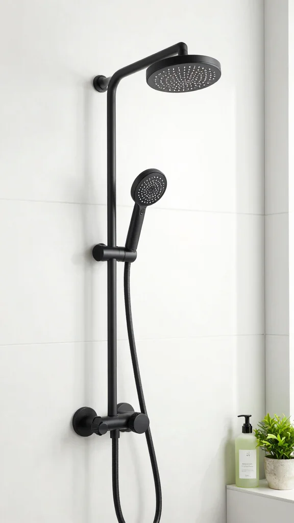 12 Matte Black Shower Head Ideas for a Sleek Modern Bathroom - 11. Matte Black Shower Head with Water-Saving Technology 1