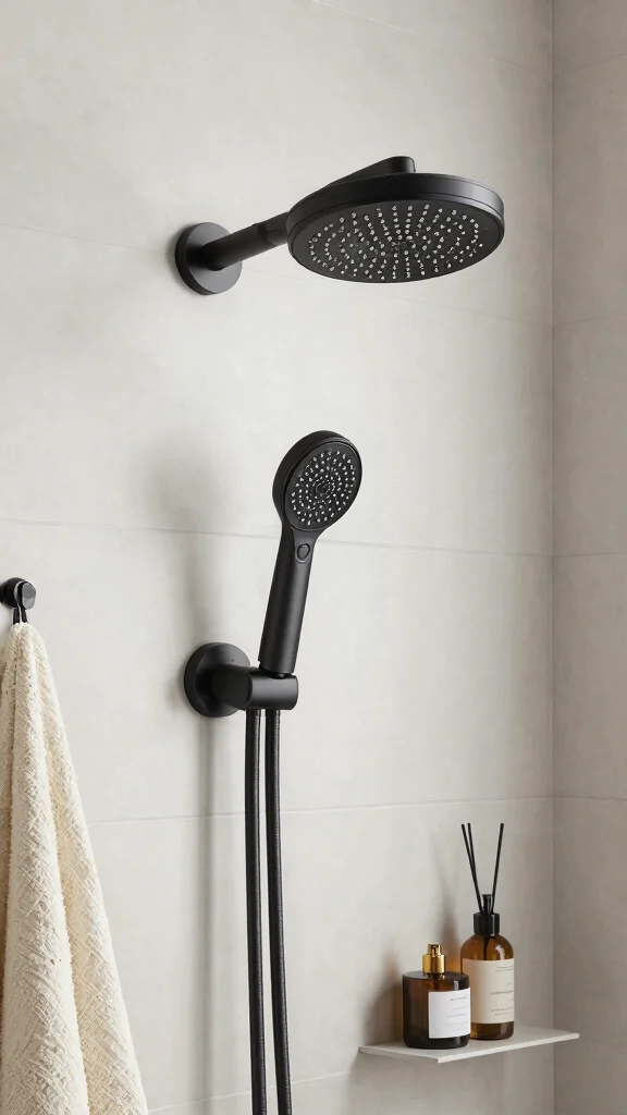 12 Matte Black Shower Head Ideas for a Sleek Modern Bathroom - 12. Textured Matte Black Shower Head 1