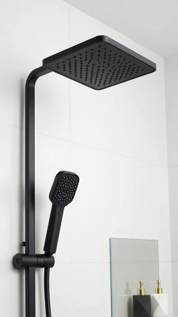 12 Matte Black Shower Head Ideas for a Sleek Modern Bathroom - 4. Square Matte Black Shower Head 1