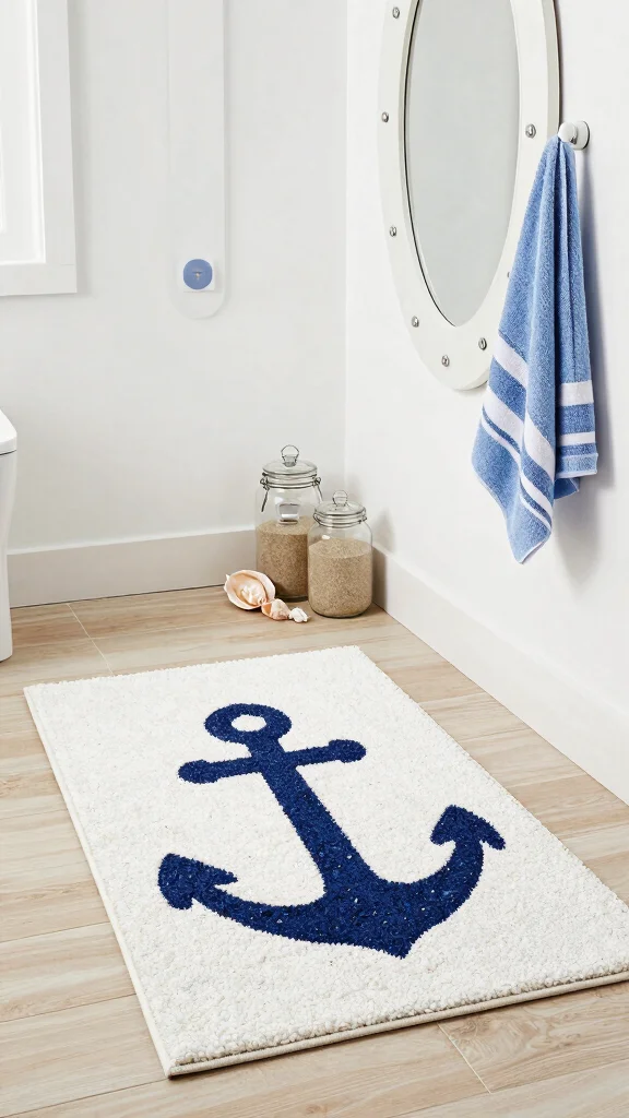 12 Memory Foam Bathroom Rug Ideas for Cushioned Comfort Every Morning - 6. Nautical Inspirations 1