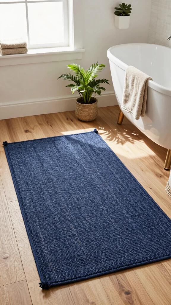 12 Navy Blue Bathroom Rug Ideas for a Rich Classic Floor Layer - 8. Eco-Friendly Choices 1