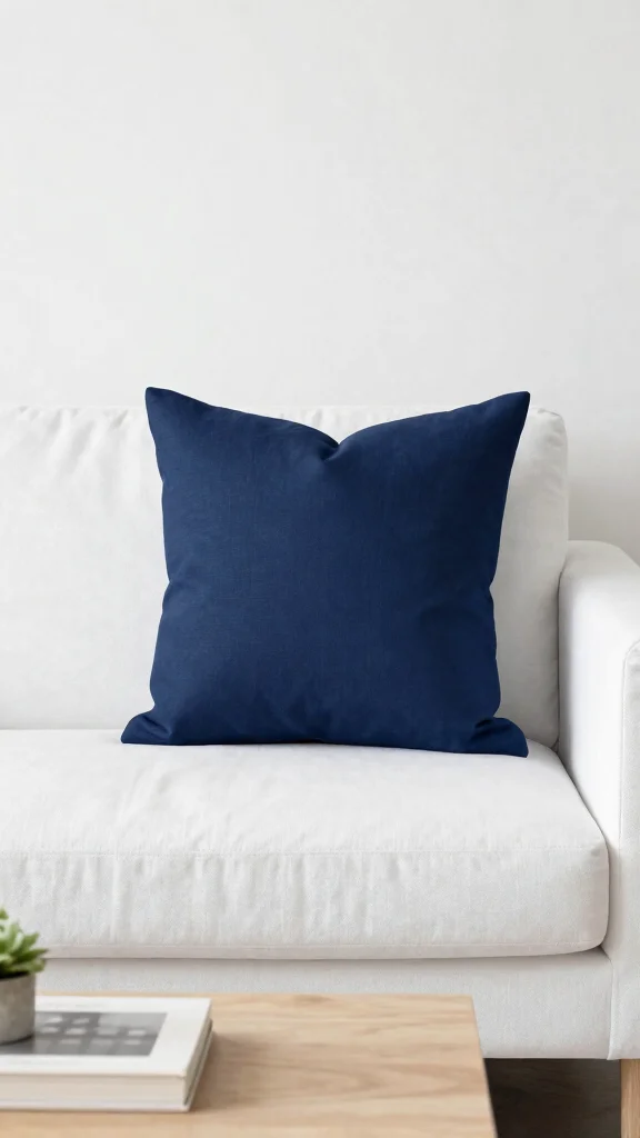 12 Navy Blue Pillow Ideas for a Rich Classic Timeless Home Accent - 11. Minimalist Chic 1