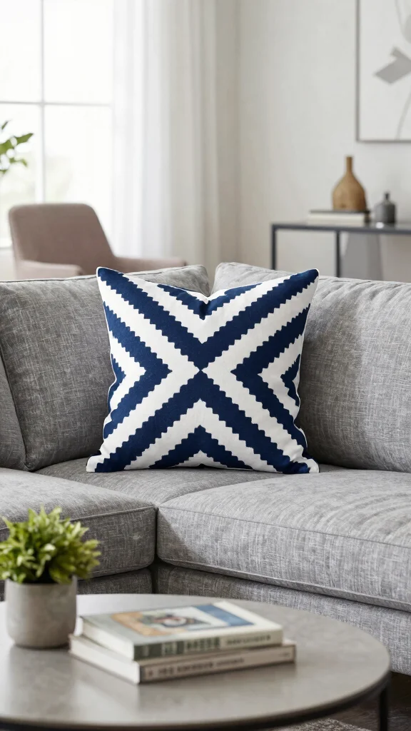 12 Navy Blue Pillow Ideas for a Rich Classic Timeless Home Accent - 2. Geometric Patterns in Navy 1