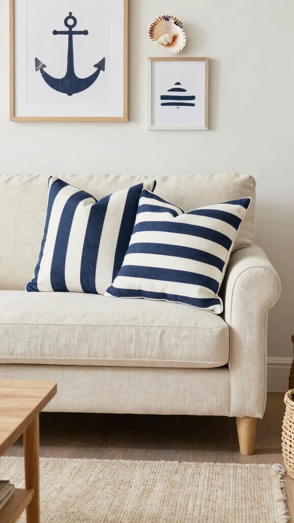 12 Navy Blue Pillow Ideas for a Rich Classic Timeless Home Accent - 4. Striped Appeal 1