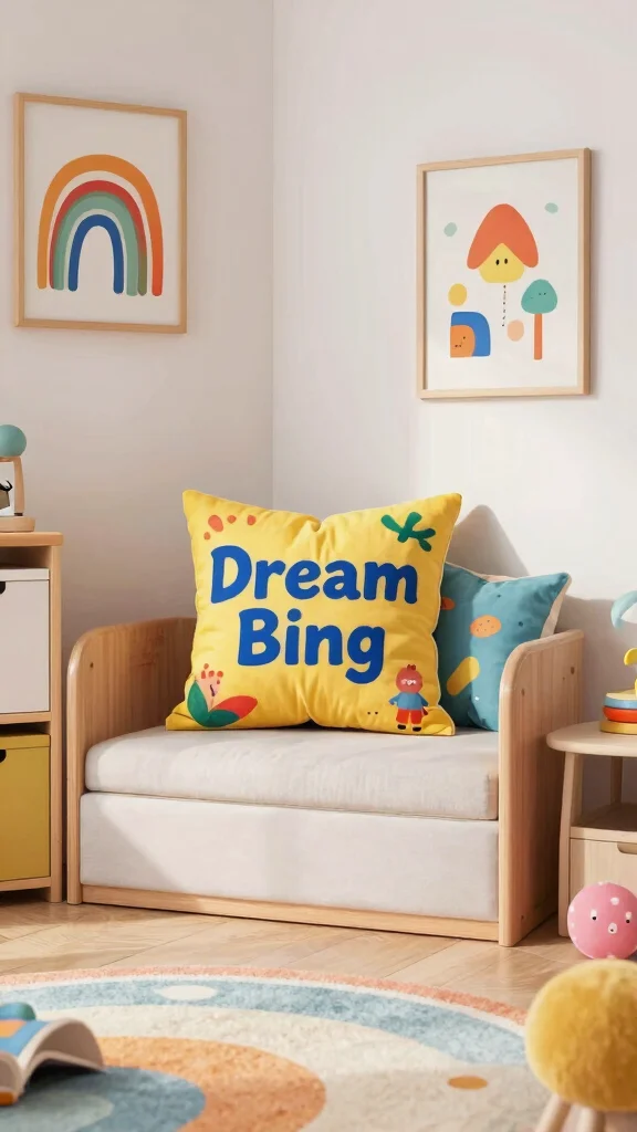 12 Pillow With Words Ideas for Funny Meaningful or Inspiring Messages - 11. Playful Patterns for a Youthful Touch 1