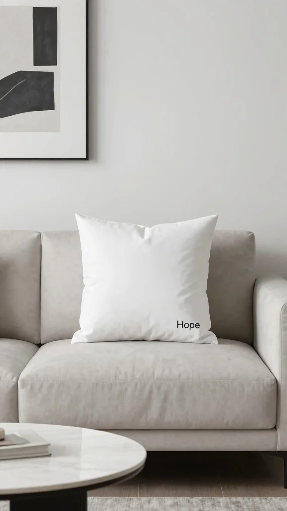 12 Pillow With Words Ideas for Funny Meaningful or Inspiring Messages - 7. Minimalist Designs for Clean Aesthetics 1