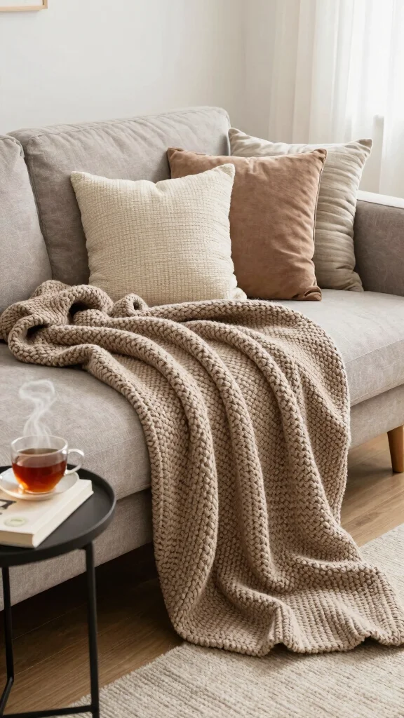 12 Pillow and Blanket Ideas for a Warm Inviting Couch or Bed - 10. Chunky Knit Blankets 1