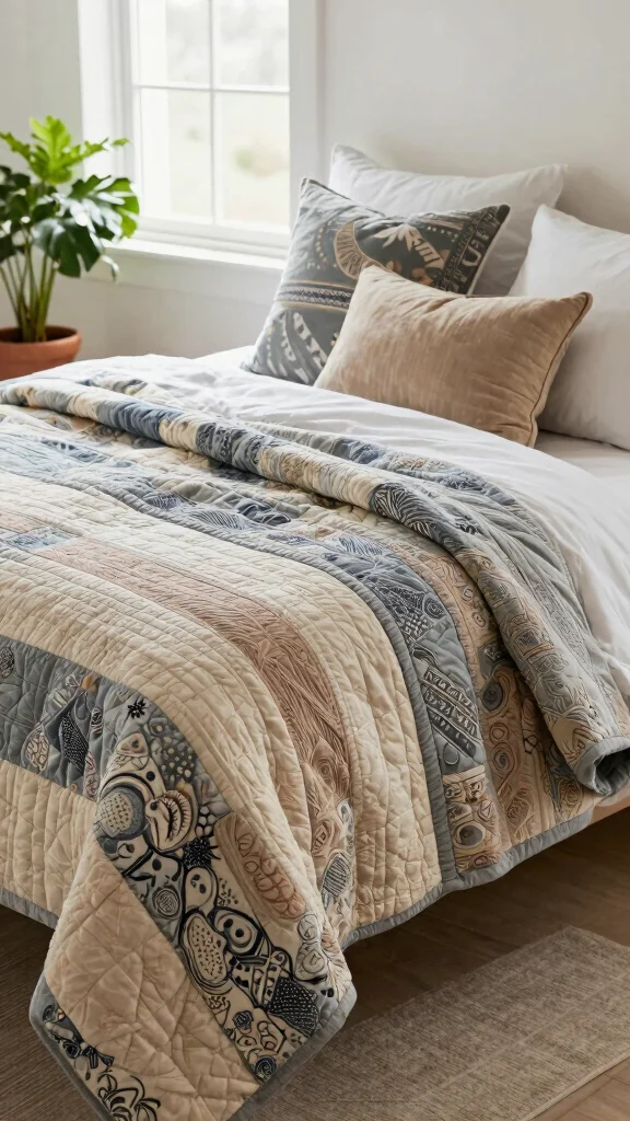 12 Pillow and Blanket Ideas for a Warm Inviting Couch or Bed - 6. Quilted Recycled Blankets 1