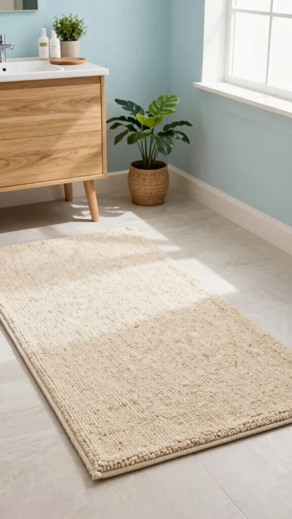 12 Plush Bathroom Rug Ideas for a Soft Luxurious Feel Underfoot - 1. Eco-Friendly Cotton Rugs 1