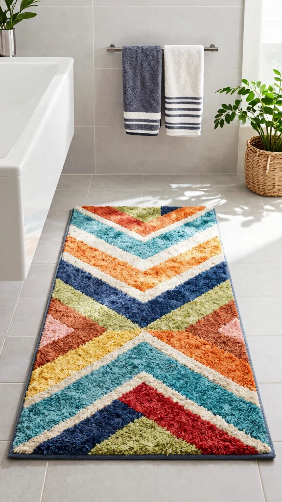 12 Plush Bathroom Rug Ideas for a Soft Luxurious Feel Underfoot - 3. Recycled Polyester Rugs 1