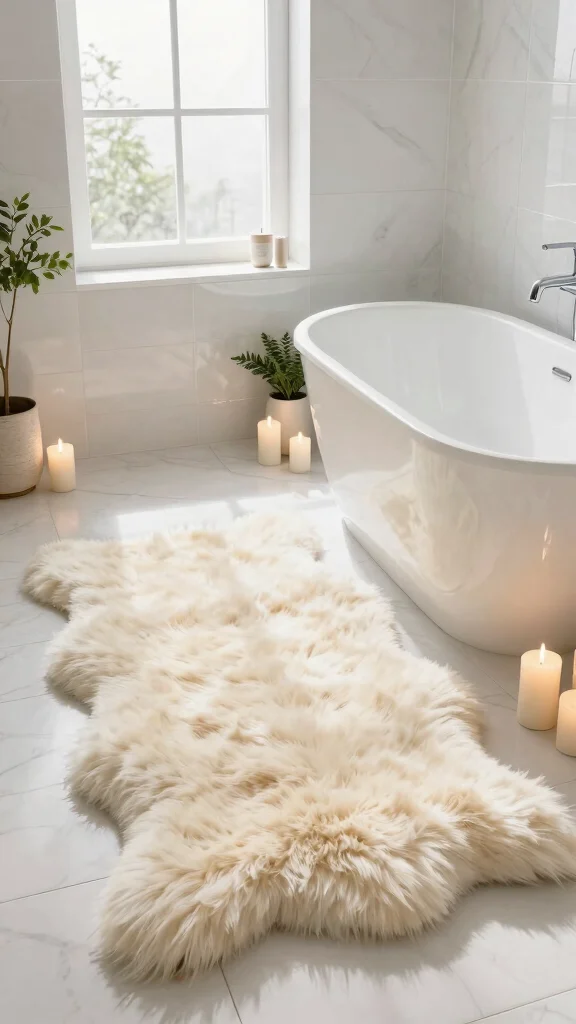 12 Plush Bathroom Rug Ideas for a Soft Luxurious Feel Underfoot - 4. Faux Fur Rugs 1