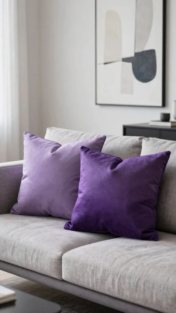 12 Purple Pillow Ideas From Lavender to Plum for Every Palette - 4. Subtle Ombre Effects 1