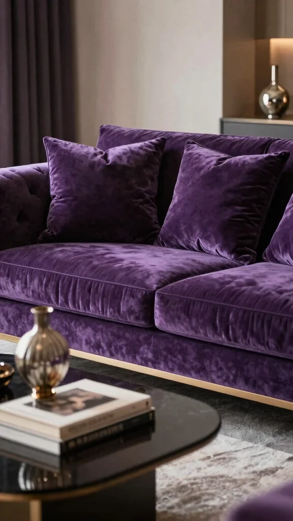 12 Purple Pillow Ideas From Lavender to Plum for Every Palette - 5. Textured Velvet Luxuries 1