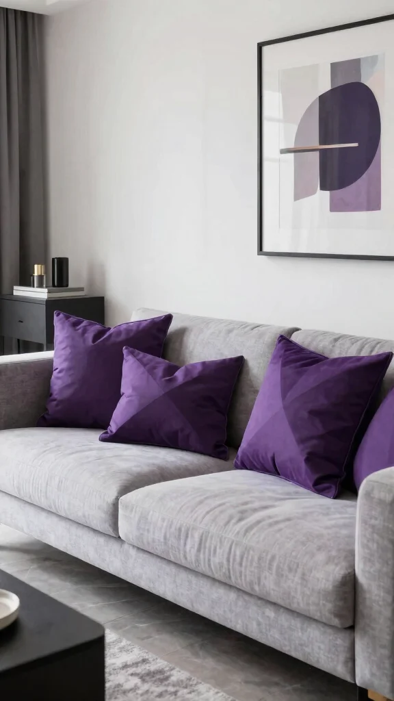 12 Purple Pillow Ideas From Lavender to Plum for Every Palette - 7. Geometric Creativity 1